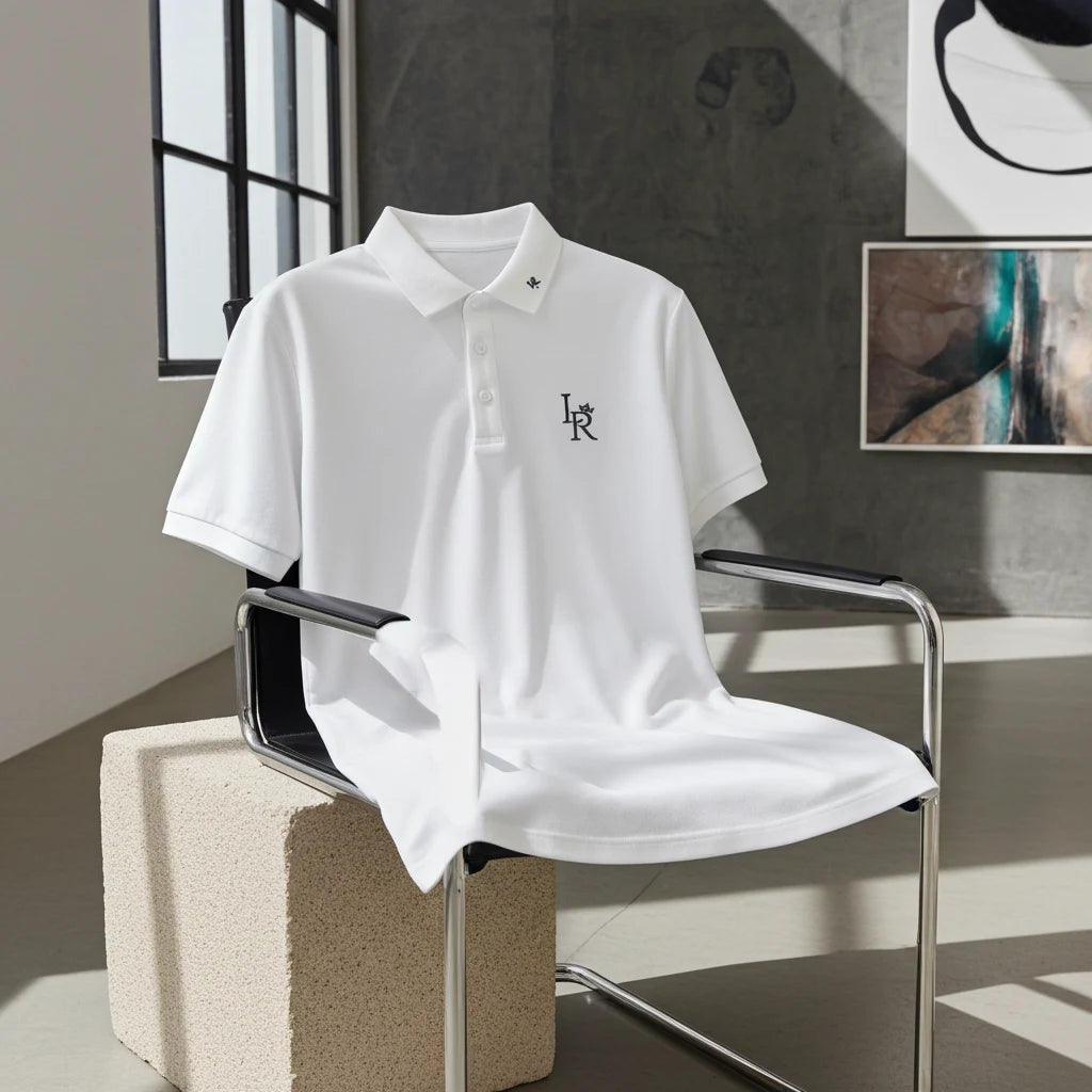 Blanc Argenté by Les Rois, a refined white polo with the signature embroidered crest
